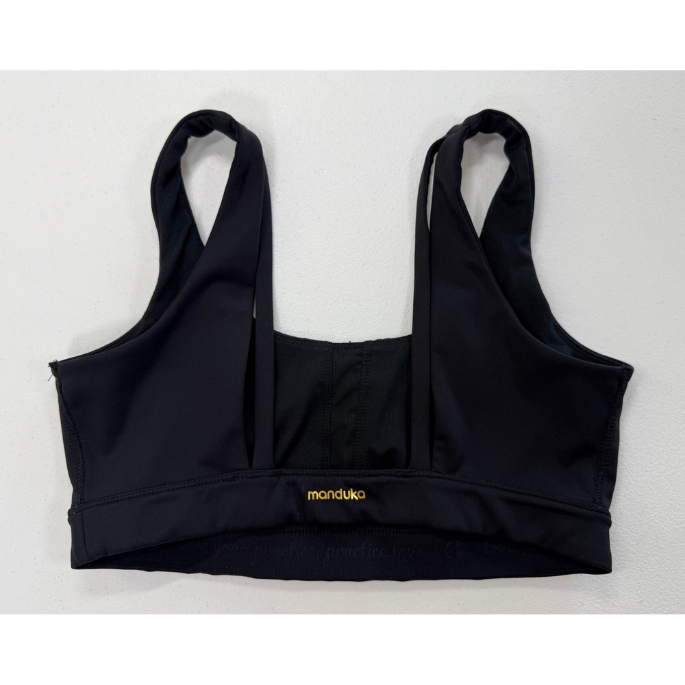 Manduka Sports Bra Women S Black Strappy Back Yoga Pilates Activewear Workout